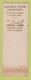 Matchbook Cover - Kendall Hotel Framingham MA WEAR