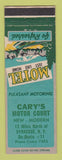 Matchbook Cover - Cary's Motor Court Syracuse NY