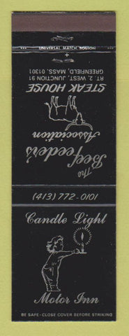 Matchbook Cover - Candle Light Motor Inn Greenfield MA Steak House