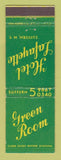 Matchbook Cover - Green Room Hotel Safayette Suffern NY
