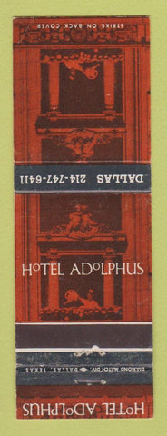Matchbook Cover - Hotel Adolphus Dallas TX