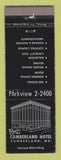 Matchbook Cover - Fort Cumberland Hotel Cumberland MD