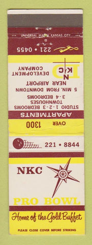 Matchbook Cover - NKC Pro Bowling Apartments North Kansas City MO