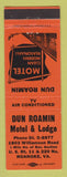 Matchbook Cover - Dun Roamin Motel Lodge Roanoke VA