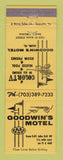 Matchbook Cover - Goodwin's Motel Salem VA