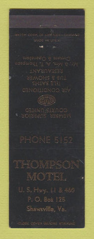 Matchbook Cover - Thompson Motel Shawsville VA