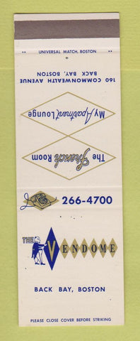Matchbook Cover - The Vendome Hotel Back Bay Boston MA SAMPLE
