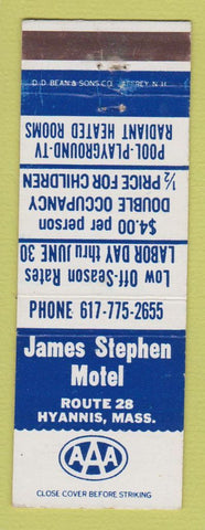 Matchbook Cover - James Stephen Motel Hyannis MA