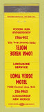 Matchbook Cover - Loma Verde Motel Albuquerque NM