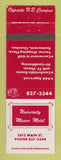 Matchbook Cover - University Manor Motel Buffalo NY