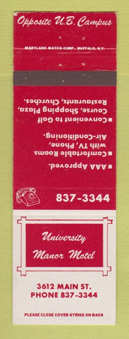 Matchbook Cover - University Manor Motel Buffalo NY