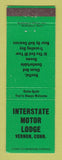 Matchbook Cover - Interstate Motor Lodge Vernon CT