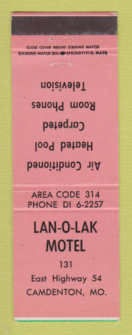 Matchbook Cover - Lan O Lak Motel Camdenton MO