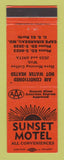 Matchbook Cover - Sunset Motel Cape Girardeau MO