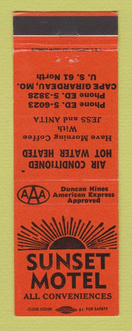 Matchbook Cover - Sunset Motel Cape Girardeau MO