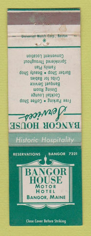 Matchbook Cover - Bangor House Motor Hotel Bangor ME WEAR