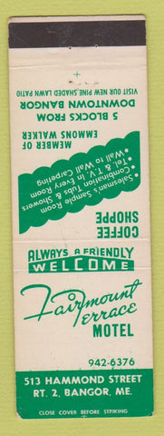 Matchbook Cover - Fairmont Terrace Motel Bangor ME