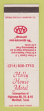 Matchbook Cover - Holly House Motel Marshall TX