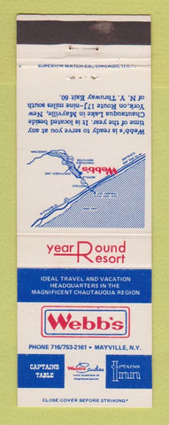 Matchbook Cover - Webb's Resort Mayville NY