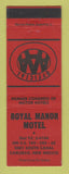 Matchbook Cover - Royal Manor Motel Carlsbad NM RED