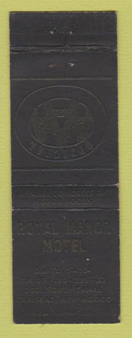 Matchbook Cover - Royal Manor Motel Carlsbad NM BLACK