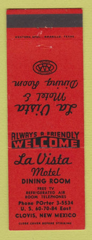Matchbook Cover - La Vista Motel Dining Room Clovis NM