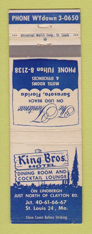 Matchbook Cover - King Bros Motel St Louis MO Route 66