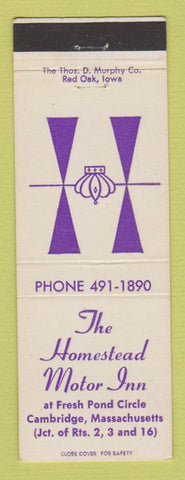 Matchbook Cover - Homestead Motor Inn Cambridge MA