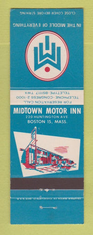 Matchbook Cover - Midtown Motor Inn Boston MA CREASES