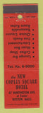 Matchbook Cover - New Copley Square Hotel Boston MA
