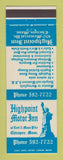 Matchbook Cover - Highpoint Motor Inn Chicopee MA