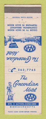 Matchbook Cover - Concordian Motel Acton Concord MA