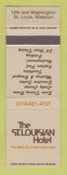 Matchbook Cover - St Louisian Hotel St Louis MO