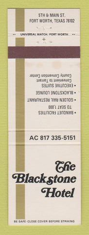 Matchbook Cover - Black Stone Hotel Fort Worth TX