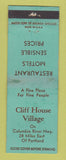 Matchbook Cover - Cliff House Village near Portland OR WORN