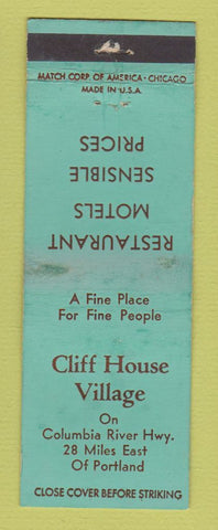 Matchbook Cover - Cliff House Village near Portland OR WORN