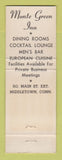 Matchbook Cover - Monte Green Inn Middletown CT