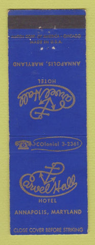 Matchbook Cover - Carvel Hall Hotel Annapolis MD