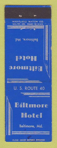 Matchbook Cover - Biltmore Hotel Baltimore MD