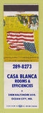Matchbook Cover - Casa Blanca Motel Ocean City MD