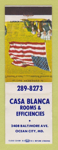 Matchbook Cover - Casa Blanca Motel Ocean City MD