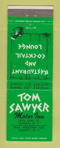 Matchbook Cover - Tom Sawyer Motor Inn Albany Elmira NY