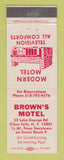 Matchbook Cover - Brown's Motel Glens Falls NY