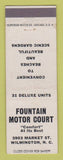 Matchbook Cover - Fountain Motor Court Wilmington NC WHITE