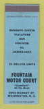 Matchbook Cover - Fountain Motor Court Wilmington NC BLUE
