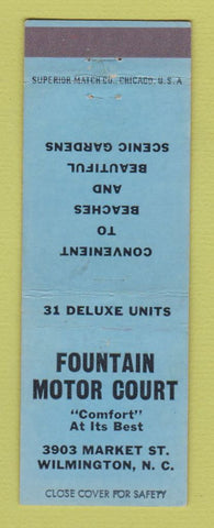 Matchbook Cover - Fountain Motor Court Wilmington NC BLUE