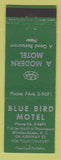 Matchbook Cover - Blue Bird Motel Winston Salem NC GREEN