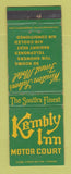 Matchbook Cover - Kemply Inn Motor Court Winston Salem NC