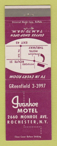 Matchbook Cover - Ivanhoe Motel Rochester NY