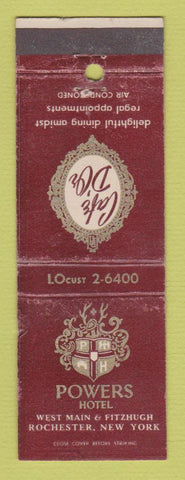 Matchbook Cover - Powers Hotel Rochester NY WEAR